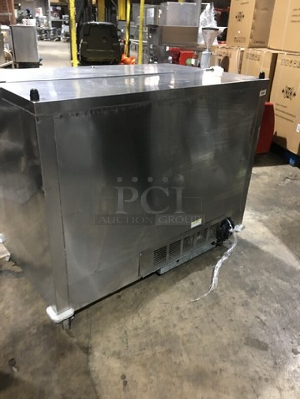 Beverage Air Commercial 1 Sided Milk Cooler! All Stainless Steel! Model SM49NS105 Serial 11102230! 115V 1Phase! On Commercial Casters!
 - Image 3 of 8