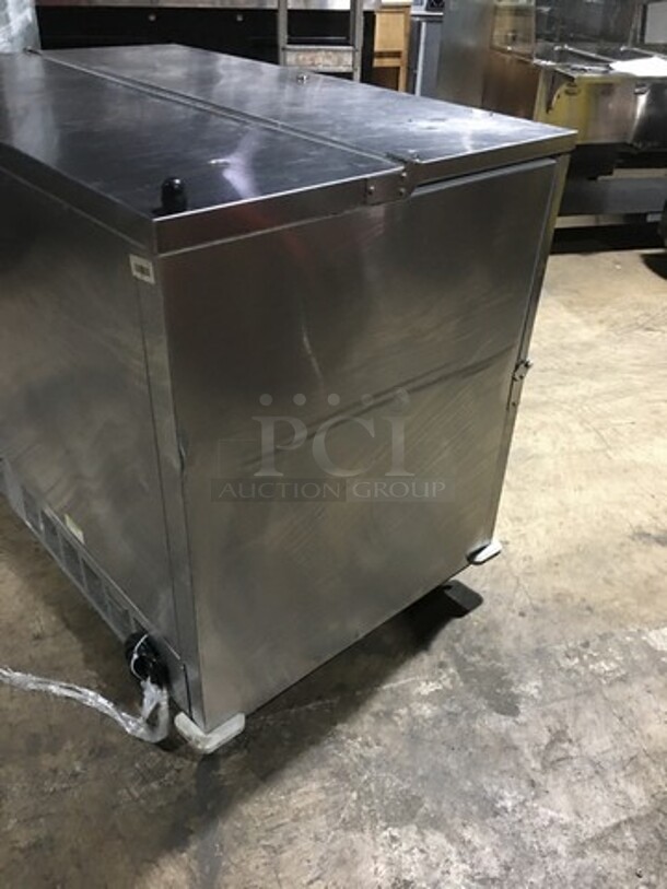 Beverage Air Commercial 1 Sided Milk Cooler! All Stainless Steel! Model SM49NS105 Serial 11102230! 115V 1Phase! On Commercial Casters!
 - Image 4 of 8