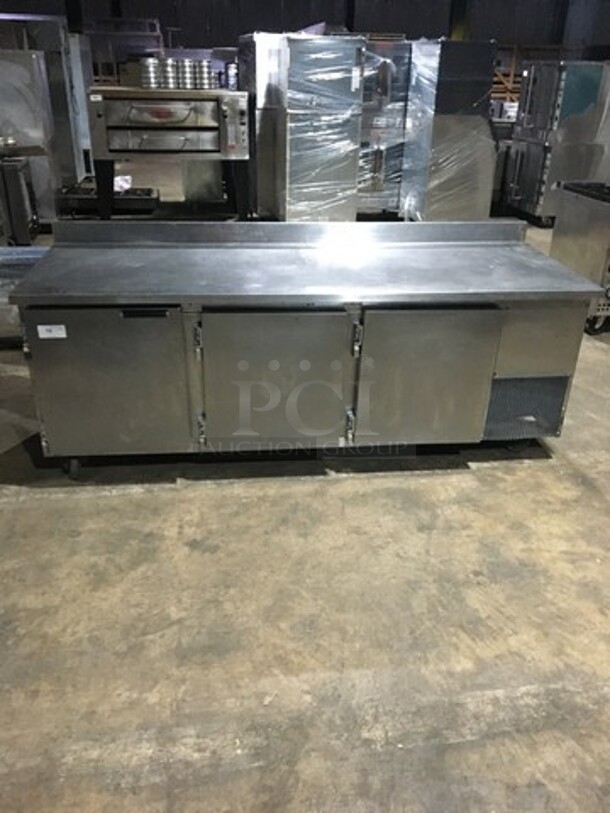 Beverage Air Commercial 3 Door Lowboy/Worktop Cooler! With Backsplash! Model WDR93 Serial 2111110! 115V 1Phase! On Casters!