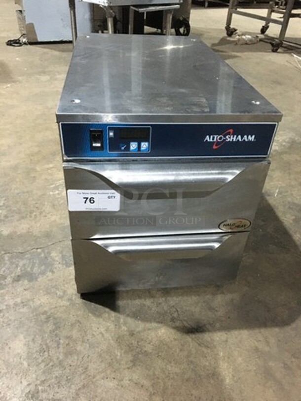 WOW! LATE MODEL 2016! Alto Shaam Commercial Countertop 2 Drawer Food Warmer! All Stainless Steel! Model 5002DN Serial 1719718000! 120V 1Phase!
