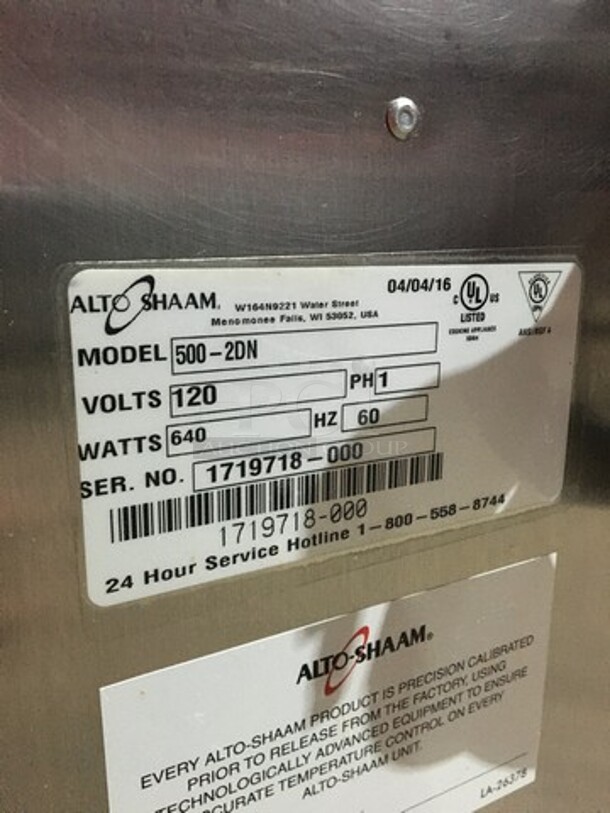 WOW! LATE MODEL 2016! Alto Shaam Commercial Countertop 2 Drawer Food Warmer! All Stainless Steel! Model 5002DN Serial 1719718000! 120V 1Phase!
 - Image 5 of 9