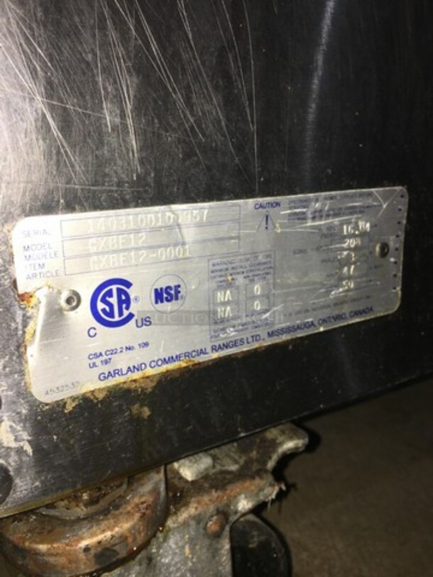 Garland Commercial Electric Powered Dual Side Clamshell Broiler! All Stainless Steel! Model CXBE12 Serial 1403100100957! 208V 3Phase! On Casters! - Image 7 of 11