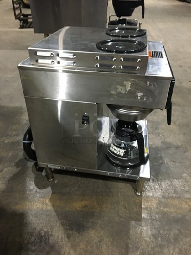 Bunn Commercial Countertop Dual Coffee Brewing Machine! Axiom Series! With 4 Coffee Pot Warming Stations! All Stainless Steel! Model AXIOM2/2TWIN Serial AXTN026390! 120/208/240V! 1Phase! On Legs! - Image 3 of 10