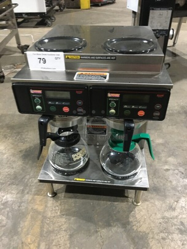 Bunn Commercial Countertop Dual Coffee Brewing Machine! Axiom Series! With 4 Coffee Pot Warming Stations! All Stainless Steel! Model AXIOM2/2TWIN Serial AXTN026390! 120/208/240V! 1Phase! On Legs! - Image 9 of 10