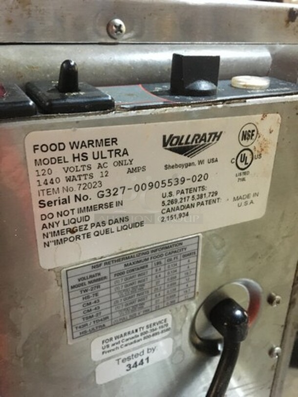Vollrath Commercial Countertop Food Warmer! With Removable Soup Inserts! All Stainless Steel! Model HSULTRA Serial G32700905539020! 120V! - Image 9 of 10