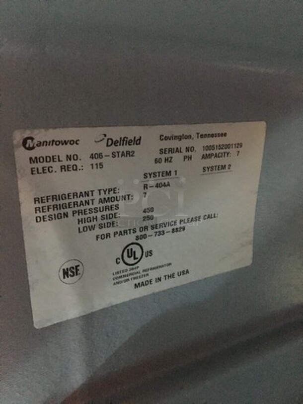 Delfield Commercial Single Door Lowboy/Worktop Cooler! All Stainless Steel! Model 406STAR2 Serial 0708152000316! 115V 1Phase! - Image 7 of 8