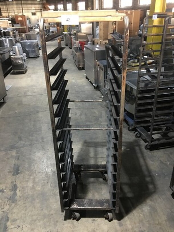 Baxter Rotating Metal Pan Transport Rack! Holds Full Size Trays! On Casters!