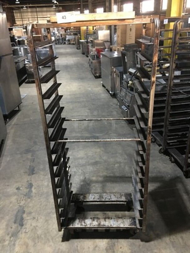 Baxter Rotating Metal Pan Transport Rack! Holds Full Size Trays! On Casters!
