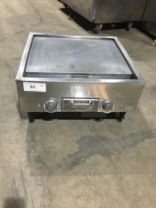 BEAUTIFUL! Wells Commercial Countertop Electric Powered 24 Inch Flat Griddle! All Stainless Steel! On Legs! - Image 1 of 7