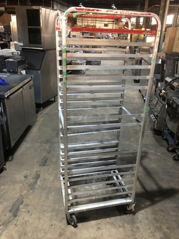 Metal Welded Pan Transport Rack! Holds Full Size Trays! On Casters! - Image 2 of 5