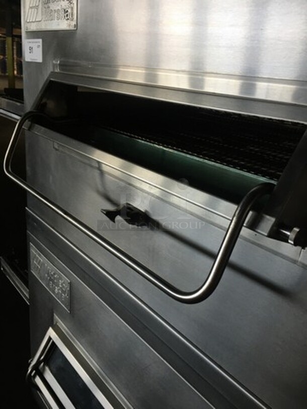 Sweet!  Middleby Marshall Commercial Natural Gas Powered Double Deck Conveyor Pizza Oven! All Stainless Steel! Model PS200 Serial 126410199! On Casters! 2 X Your Bid! Makes One Unit! - Image 6 of 12