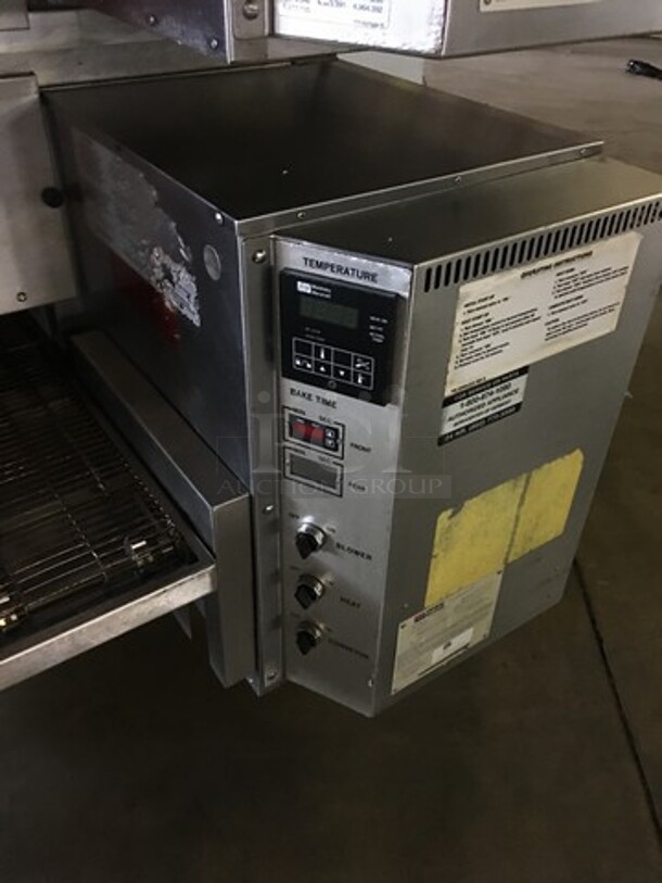 Sweet!  Middleby Marshall Commercial Natural Gas Powered Double Deck Conveyor Pizza Oven! All Stainless Steel! Model PS200 Serial 126410199! On Casters! 2 X Your Bid! Makes One Unit! - Image 10 of 12