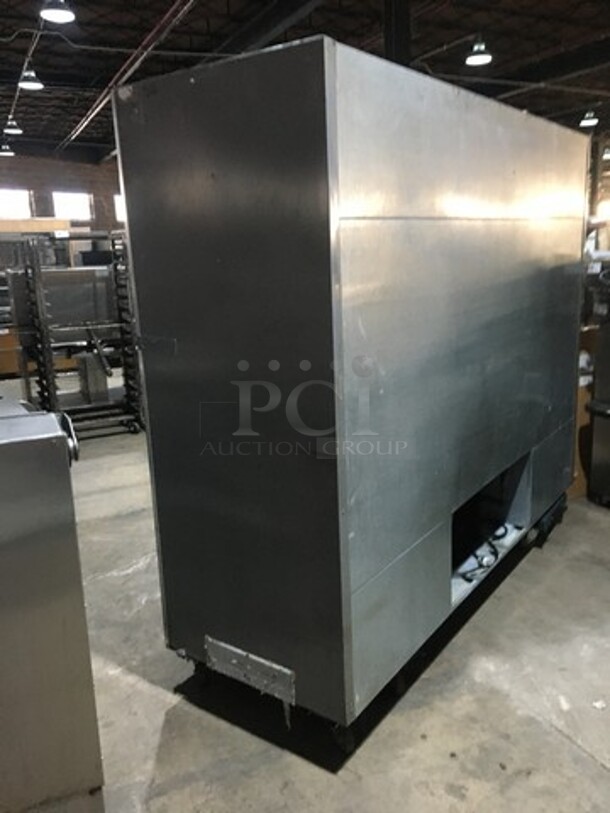 All Stainless Steel Comer Reach In Cooler Merchandiser! With 4 Sliding Doors! With Poly Coated Racks! All Stainless Steel!  - Image 4 of 11