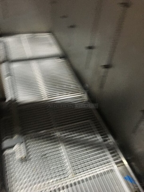 All Stainless Steel Comer Reach In Cooler Merchandiser! With 4 Sliding Doors! With Poly Coated Racks! All Stainless Steel!  - Image 6 of 11