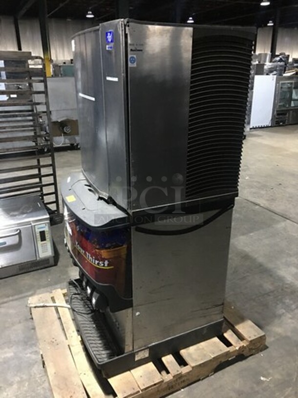Manitowoc 8 Spout Beverage/Ice Dispensing Machine! With Stainless Steel Ice Machine! All Stainless Steel Body! Model SV200 Serial 610088058! 115V 1Phase! Ice Machine Model SD1203W Serial 110055054! 208/230V 1Phase! 2 X Your Bid! Makes One Unit! - Image 2 of 9