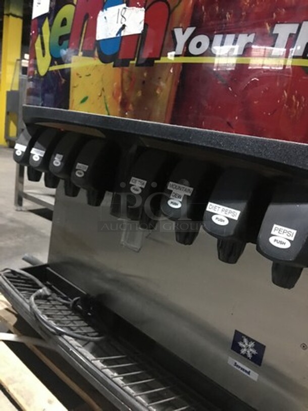 Manitowoc 8 Spout Beverage/Ice Dispensing Machine! With Stainless Steel Ice Machine! All Stainless Steel Body! Model SV200 Serial 610088058! 115V 1Phase! Ice Machine Model SD1203W Serial 110055054! 208/230V 1Phase! 2 X Your Bid! Makes One Unit! - Image 7 of 9