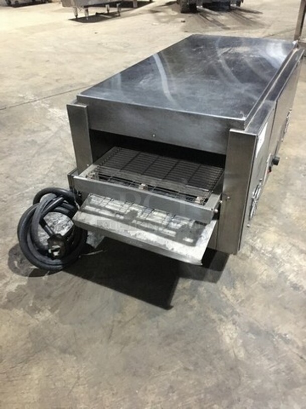 Star Holman Commercial Countertop Conveyor Toaster! All Stainless Steel! Model QT14B Serial COQT0807B0002! 208V 1Phase! On Legs!
 - Image 2 of 9