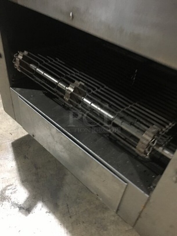 Star Holman Commercial Countertop Conveyor Toaster! All Stainless Steel! Model QT14B Serial COQT0807B0002! 208V 1Phase! On Legs!
 - Image 8 of 9