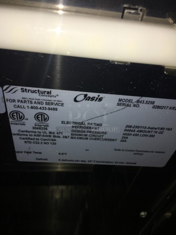 Structural Concepts Refrigerated Open Grab-N-Go Case Merchandiser! Oasis Series! Model B435258 Serial 0280217KR274015! 208/230V 1 Phase! - Image 7 of 10