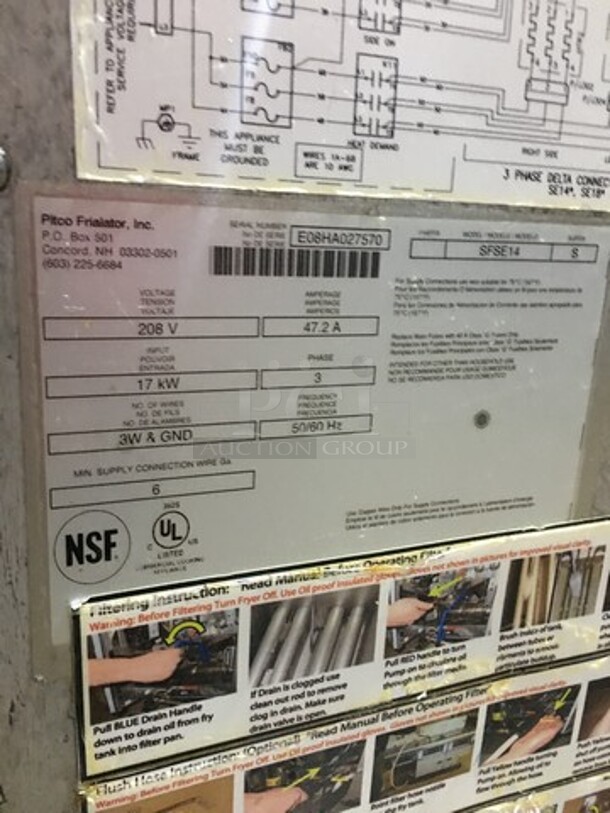 WOW! Pitco Solstice Electric Powered Deep Fat Fryer! With Oil Filter System! Digital Controlled Panel! Model SFSE14 Serial E08HA027570! 208V 3 Phase! On Commercial Casters! - Image 9 of 11