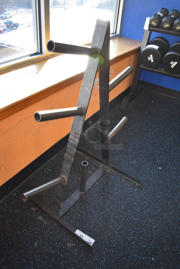 Black Metal Bumper Plate Weight Plate Tree. 31x20x35. (upstairs) - Image 1 of 4