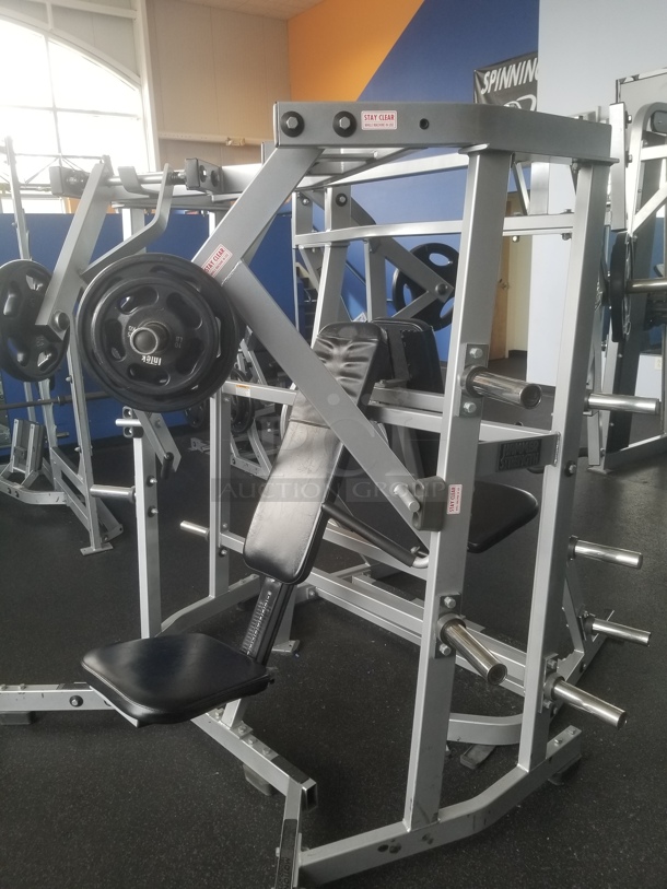 Hammer Strength Metal Commercial Floor Style ISO Lateral Wide Chest Machine. BUYER MUST REMOVE. (weight room)
