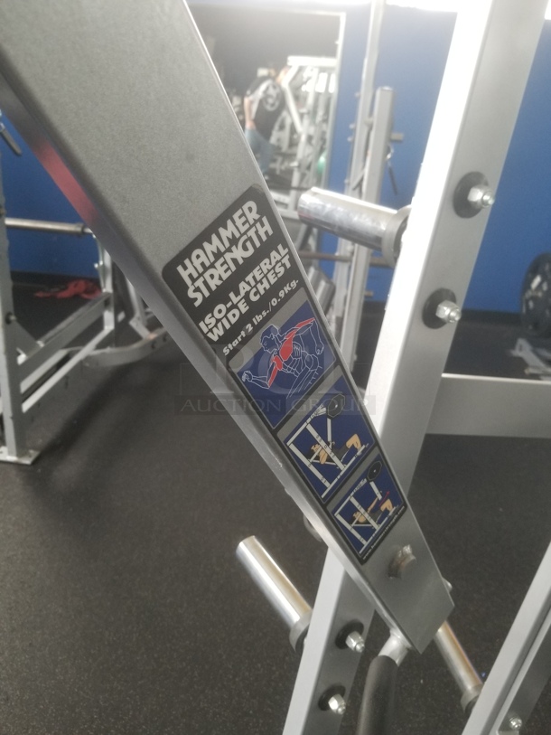 Hammer Strength Metal Commercial Floor Style ISO Lateral Wide Chest Machine. BUYER MUST REMOVE. (weight room) - Image 2 of 2