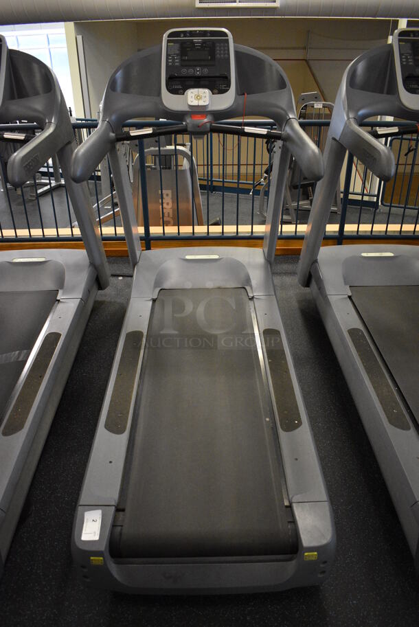 NICE! Precor Model C966i Metal Heavy Duty Commercial Floor Style Treadmill w/ Entertainment Controls and Heart Rate Sensors. 120 Volts, 1 Phase. BUYER MUST REMOVE. 35x87x66. Tested and Working! (upstairs) This Unit Will Be Moved Down To The First Floor Before Pick Up Day Begins! - Image 1 of 9