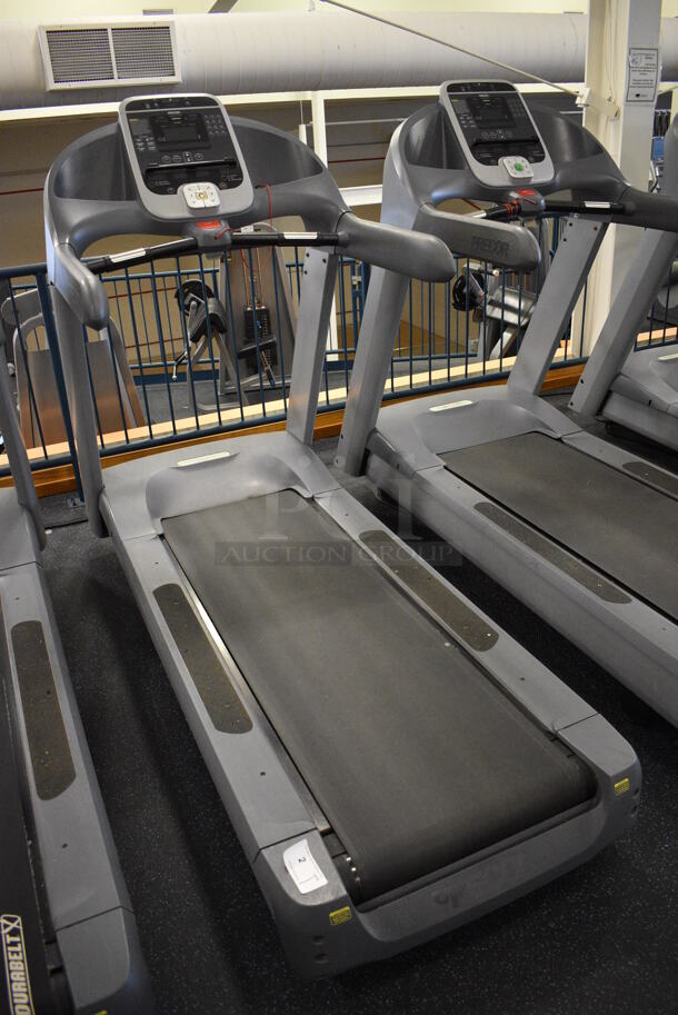 NICE! Precor Model C966i Metal Heavy Duty Commercial Floor Style Treadmill w/ Entertainment Controls and Heart Rate Sensors. 120 Volts, 1 Phase. BUYER MUST REMOVE. 35x87x66. Tested and Working! (upstairs) This Unit Will Be Moved Down To The First Floor Before Pick Up Day Begins! - Image 3 of 9