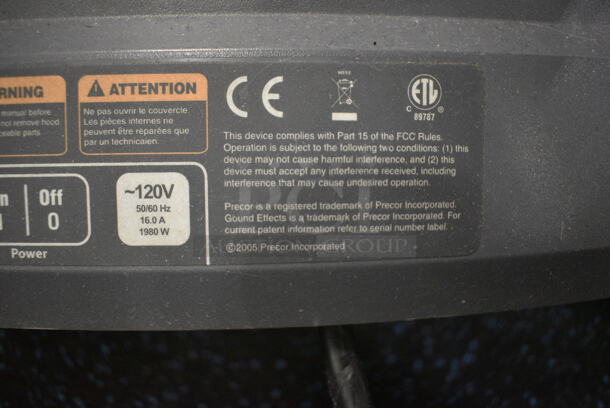 NICE! Precor Model C966i Metal Heavy Duty Commercial Floor Style Treadmill w/ Entertainment Controls and Heart Rate Sensors. 120 Volts, 1 Phase. BUYER MUST REMOVE. 35x87x66. Tested and Working! (upstairs) This Unit Will Be Moved Down To The First Floor Before Pick Up Day Begins! - Image 9 of 9