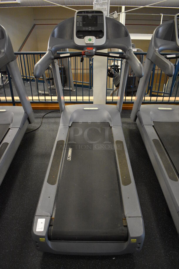 NICE! Precor Model C966i Metal Heavy Duty Commercial Floor Style Treadmill w/ Entertainment Controls and Heart Rate Sensors. 120 Volts, 1 Phase. BUYER MUST REMOVE. 35x87x66. Tested and Working! (upstairs) This Unit Will Be Moved Down To The First Floor Before Pick Up Day Begins!