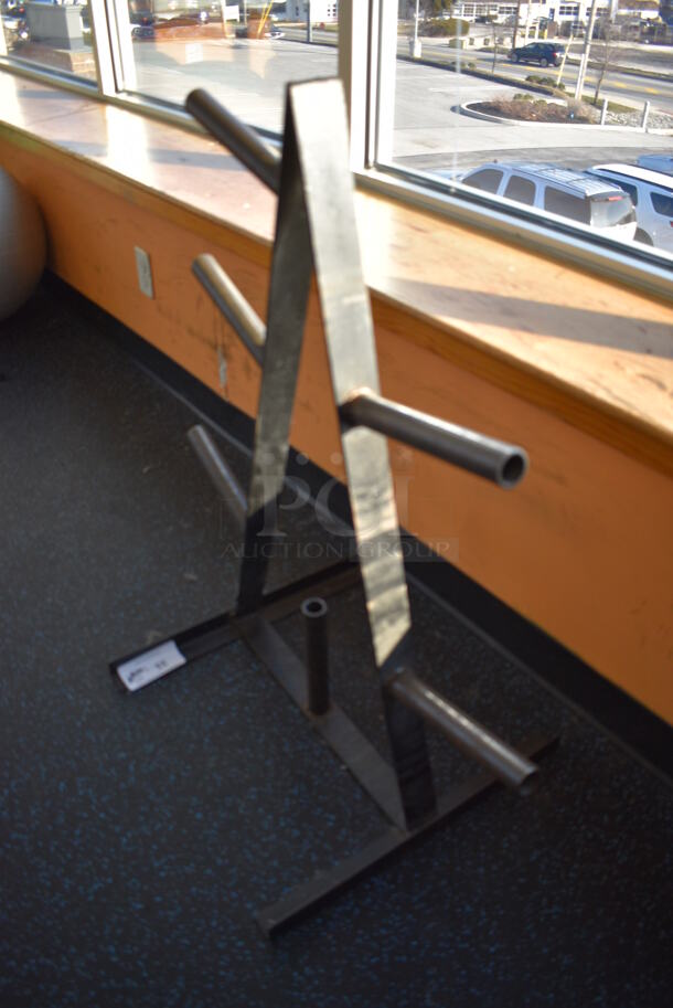Black Metal Bumper Plate Weight Plate Tree. 31x20x35. (upstairs) - Image 3 of 4