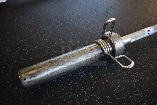 Aluminum Olympic Training Bar w/ 2 Spring Collars. 73". (upstairs) - Image 2 of 3
