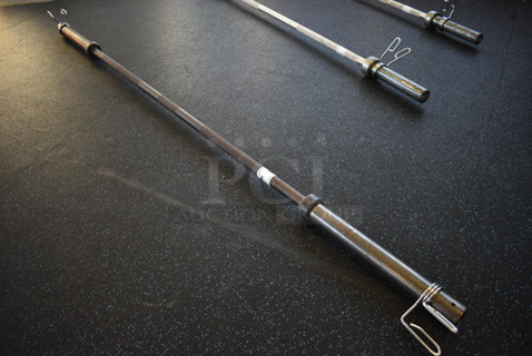 Metal Olympic Bar w/ 2 Spring Collars. 86". (upstairs)