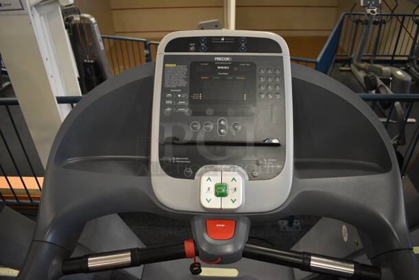 NICE! Precor Model C966i Metal Heavy Duty Commercial Floor Style Treadmill w/ Entertainment Controls and Heart Rate Sensors. Belt Has a Tear - See Pictures. BUYER MUST REMOVE. 120 Volts, 1 Phase. 35x87x66. Tested and Working! (upstairs) This Unit Will Be Moved Down To The First Floor Before Pick Up Day Begins! - Image 7 of 9