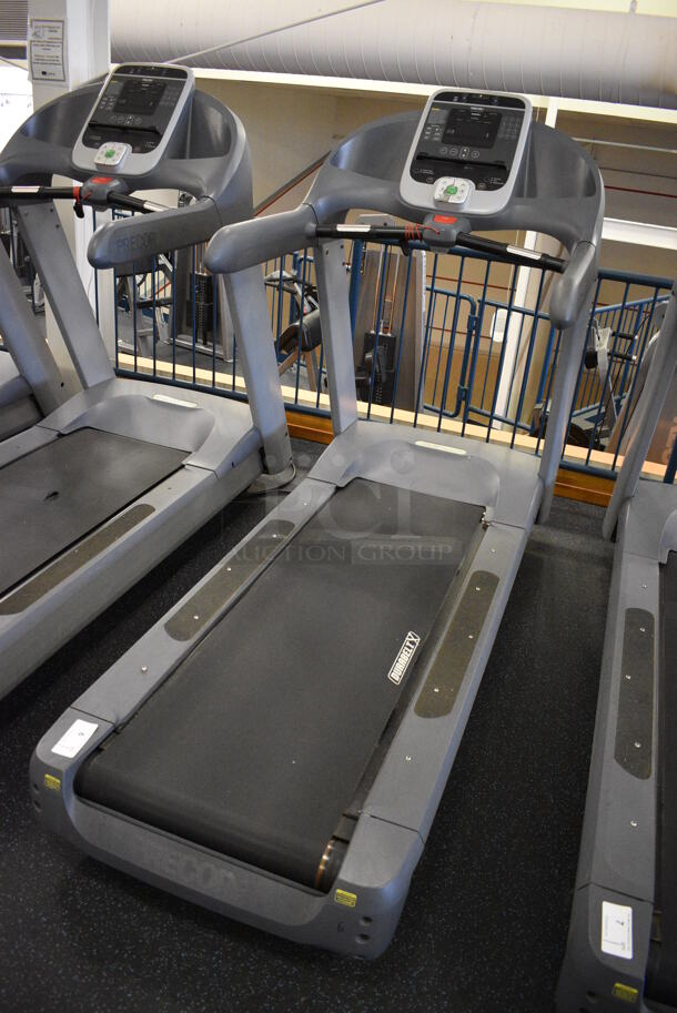 NICE! Precor Model C966i Metal Heavy Duty Commercial Floor Style Treadmill w/ Entertainment Controls and Heart Rate Sensors. 120 Volts, 1 Phase. BUYER MUST REMOVE. 35x87x66. Tested and Working! (upstairs) This Unit Will Be Moved Down To The First Floor Before Pick Up Day Begins! - Image 3 of 7