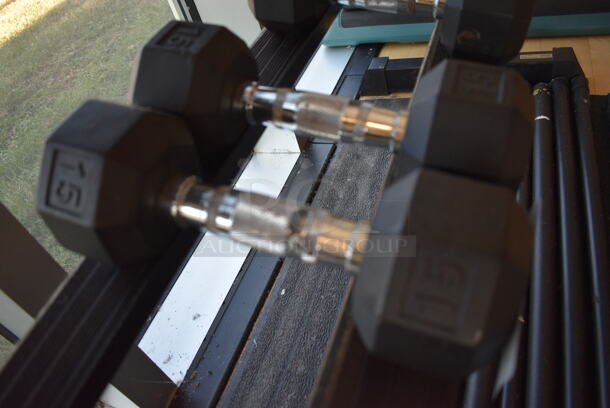 2 Power Systems Metal Black and Chrome Finish 15 Pound Hex Dumbbells. 4x11.5x4. 2 Times Your Bid! (upstairs - side room) - Image 2 of 3