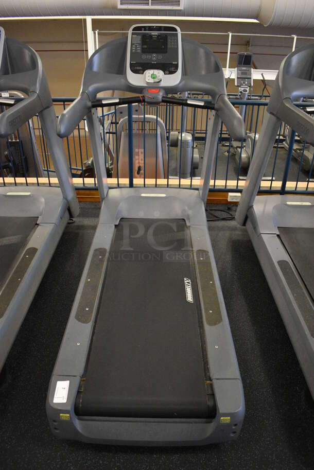 NICE! Precor Model C966i Metal Heavy Duty Commercial Floor Style Treadmill w/ Entertainment Controls and Heart Rate Sensors. 120 Volts, 1 Phase. BUYER MUST REMOVE. 35x87x66. Tested and Working! (upstairs) This Unit Will Be Moved Down To The First Floor Before Pick Up Day Begins! - Image 1 of 5