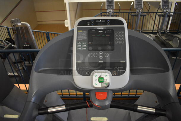NICE! Precor Model C966i Metal Heavy Duty Commercial Floor Style Treadmill w/ Entertainment Controls and Heart Rate Sensors. 120 Volts, 1 Phase. BUYER MUST REMOVE. 35x87x66. Tested and Working! (upstairs) This Unit Will Be Moved Down To The First Floor Before Pick Up Day Begins! - Image 4 of 5