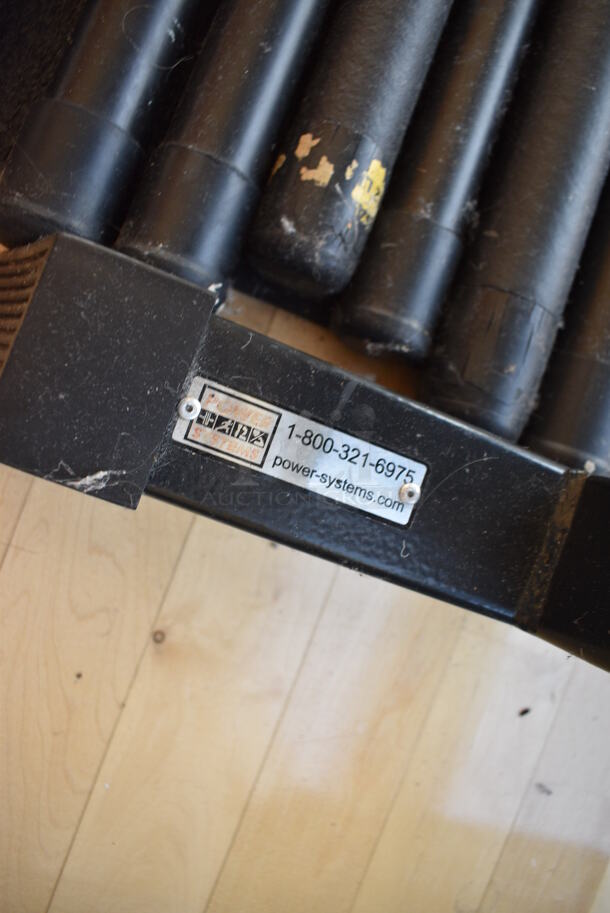 Black Metal 2 Tier Dumbbell Rack. Does Not Include Contents. BUYER MUST REMOVE. 58x21x32. (aerobic room) - Image 3 of 3