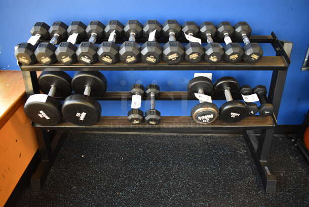 Power Systems Black Metal Dumbbell Rack. Does Not Come w/ Weights. 58x21x32.5. (upstairs)
 - Image 1 of 4