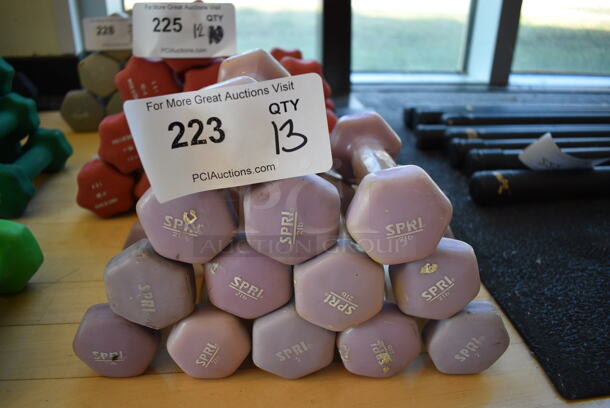 13 Spri Light Purple Neoprene 2 Pound Hex Dumbbells. 2x5.5x2. 13 Times Your Bid! (aerobic room) - Image 1 of 3