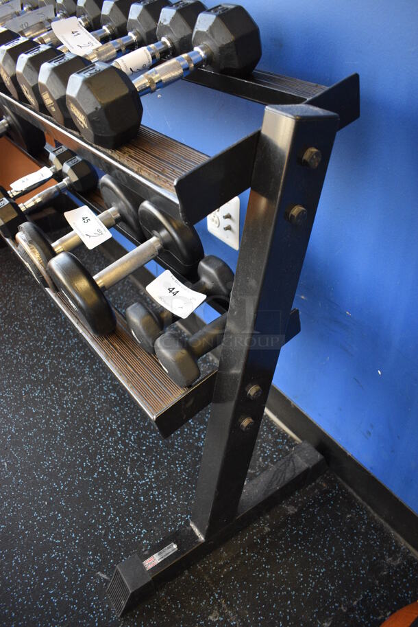 Power Systems Black Metal Dumbbell Rack. Does Not Come w/ Weights. 58x21x32.5. (upstairs)
 - Image 3 of 4