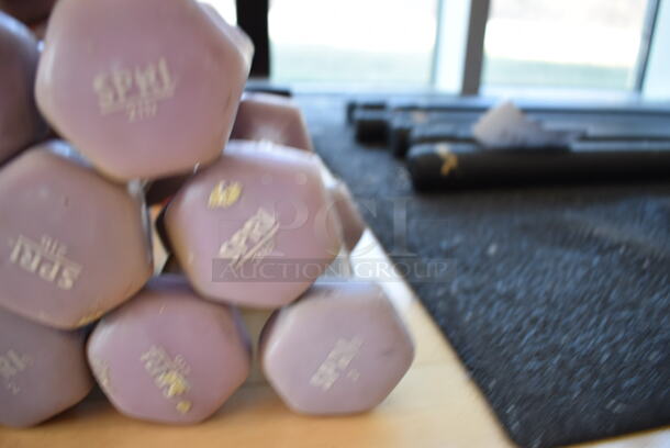 13 Spri Light Purple Neoprene 2 Pound Hex Dumbbells. 2x5.5x2. 13 Times Your Bid! (aerobic room) - Image 3 of 3