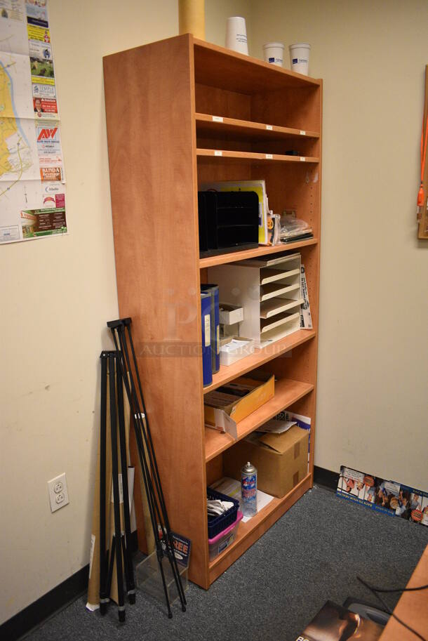 ALL ONE MONEY! Room Lot of Various Items Including Desk, Chairs, Traffic Cones, Computer Monitor, Lamp and Bookshelf! BUYER MUST REMOVE. (office wing) - Image 3 of 7