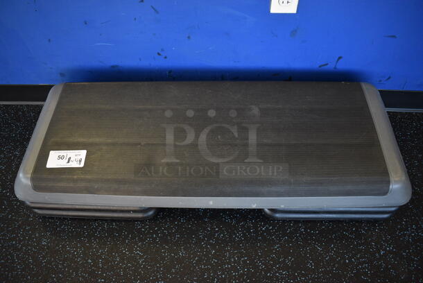Gray and Black Aerobic Stepper Exercise Work Out Step w/ 4 Risers. 43x15x9. (upstairs)
  - Image 3 of 3