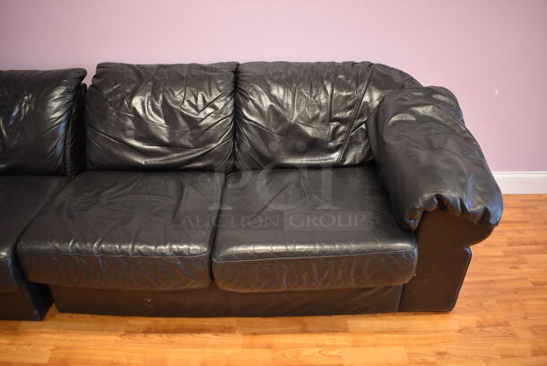 Black Couch That Separates Into 2 Pieces. (daycare) - Image 4 of 4