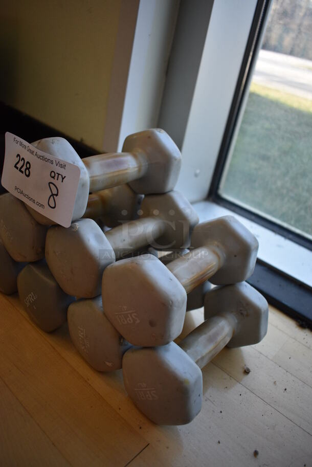 2 Spri Gray Neoprene 4 Pound Hex Dumbbells. 3x6.5x3. 2 Times Your Bid! (aerobic room) - Image 2 of 3