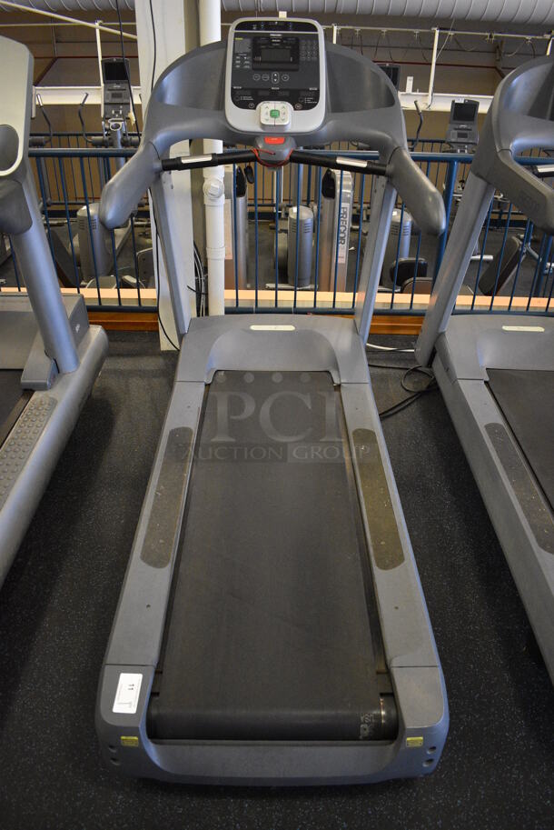 NICE! Precor Model C966i Metal Heavy Duty Commercial Floor Style Treadmill w/ Entertainment Controls and Heart Rate Sensors. 120 Volts, 1 Phase. BUYER MUST REMOVE. 35x87x66. Tested and Working! (upstairs) This Unit Will Be Moved Down To The First Floor Before Pick Up Day Begins!