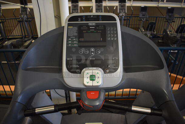 NICE! Precor Model C966i Metal Heavy Duty Commercial Floor Style Treadmill w/ Entertainment Controls and Heart Rate Sensors. 120 Volts, 1 Phase. BUYER MUST REMOVE. 35x87x66. Tested and Working! (upstairs) This Unit Will Be Moved Down To The First Floor Before Pick Up Day Begins! - Image 5 of 7